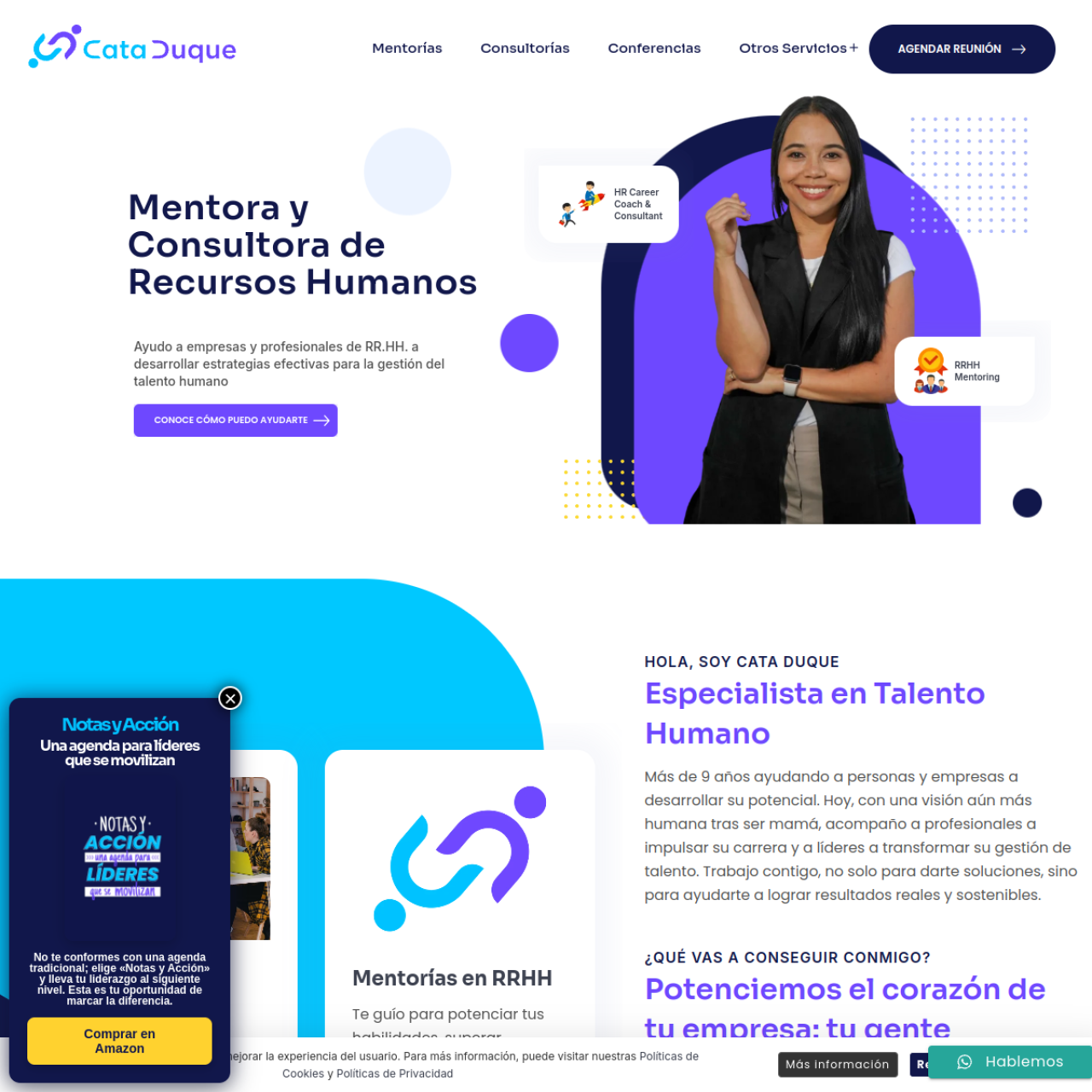 Pantallazo del sitio Cata Duque