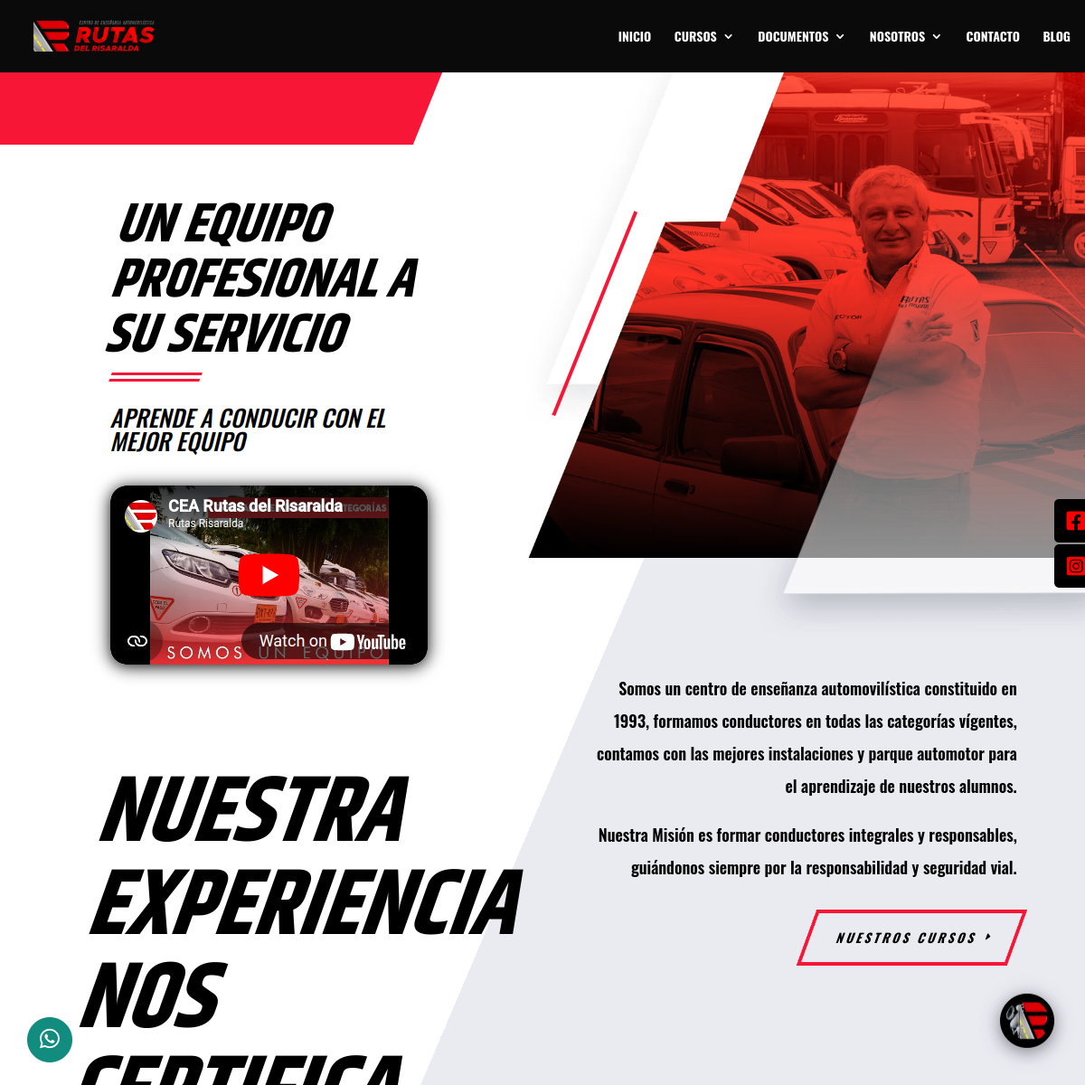 Pantallazo del sitio Rutas Risaralda